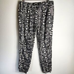 Roxy Womens Black/White Ikat Viscose Pull-On Joggers-Size M